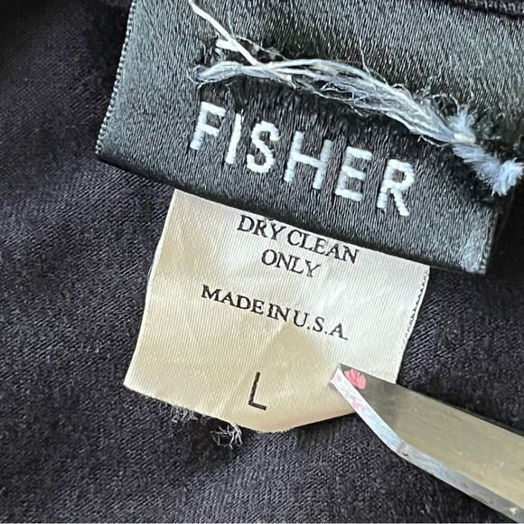 Eileen Fisher Black Soft Stretch Long Sleeve Shirt Size Large Great Basic Top - Picture 5 of 5